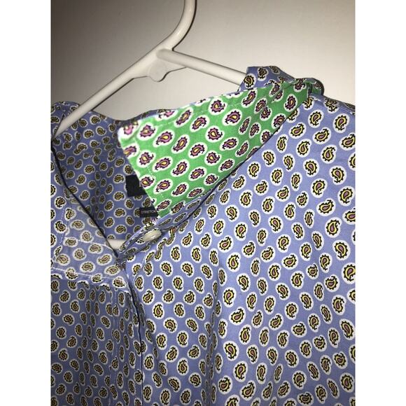 Ralph Lauren Top Size 2X Button Down Shirt Stretch Non iron Paisley Pattern Blue - Picture 5 of 5